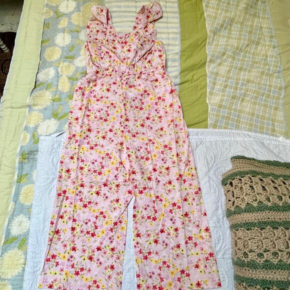 NWT Tea Collection Wandering Wildflowers Flutter Strap Jumpsuit Size 16 - Picture 2 of 5